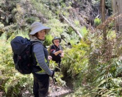 The Mt Jellore walk is in the Jellore State Forest near Mittagong. The walk consists of fire trails, rough bush tracks, steep slopes and a water course crossing. The water crossing has a debris bridge which is easily crossed, but the entry and exit to the water crossing is slippery and steep. This may involve scrambling or using the ropes which are attached near the path. The last 100 metres to a trig point is very steep. Spectacular views.