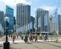 Crossing Pyrmont Bridge